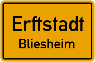 Ortsschild Erftstadt Bliesheim