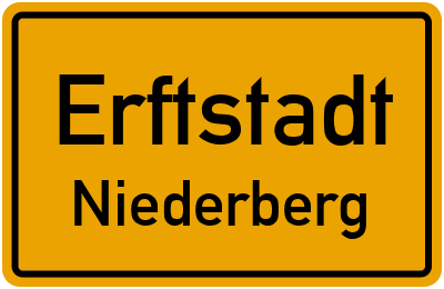 Ortsschild Erftstadt Niederberg