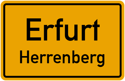 Ortsschild Erfurt Herrenberg