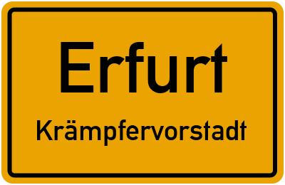 Ortsschild Erfurt Krämpfervorstadt
