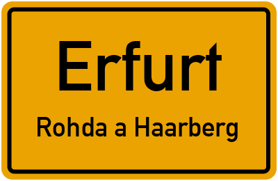 Ortsschild Erfurt Rohda a Haarberg