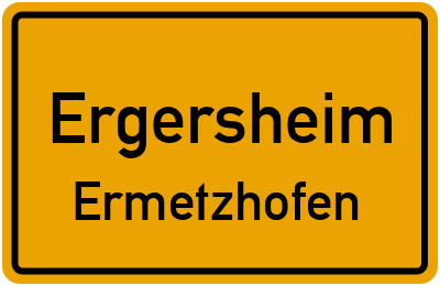 Ortsschild Ergersheim Ermetzhofen