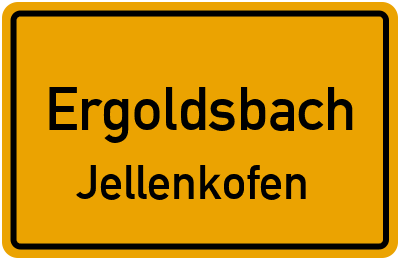 Ortsschild Ergoldsbach Jellenkofen