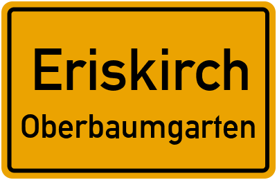 Ortsschild Eriskirch Oberbaumgarten