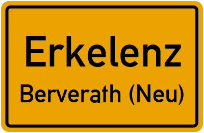 Ortsschild Erkelenz Berverath (Neu)