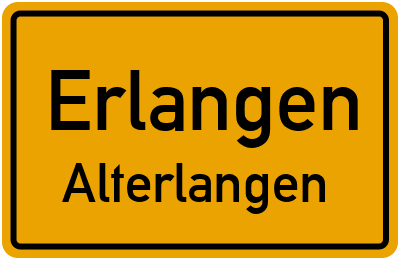 Ortsschild Erlangen Alterlangen