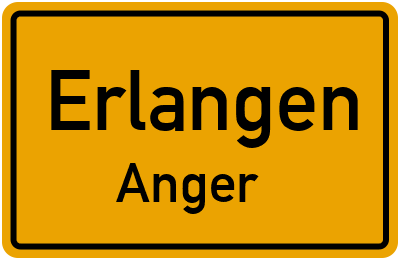 Ortsschild Erlangen Anger