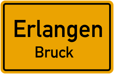 Ortsschild Erlangen Bruck