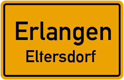 Ortsschild Erlangen Eltersdorf