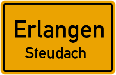 Ortsschild Erlangen Steudach