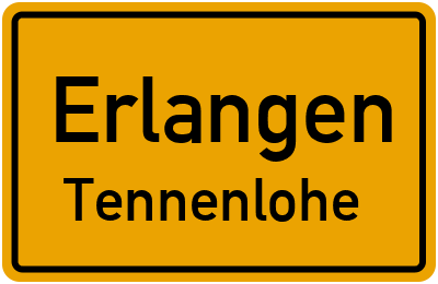 Ortsschild Erlangen Tennenlohe