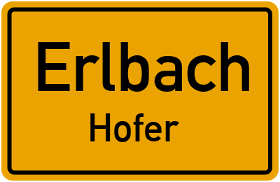 Straßenverzeichnis Erlbach Hofer