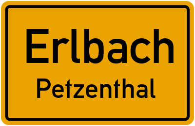 Straßenverzeichnis Erlbach Petzenthal