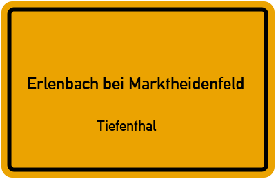 Straßenverzeichnis Erlenbach bei Marktheidenfeld Tiefenthal