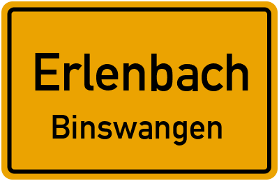 Ortsschild Erlenbach Binswangen