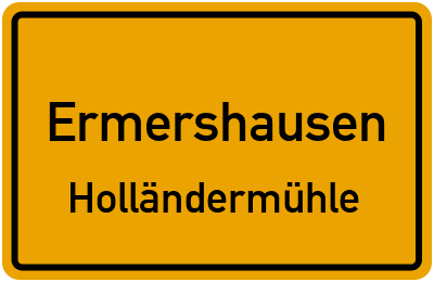 Straßenverzeichnis Ermershausen Holländermühle