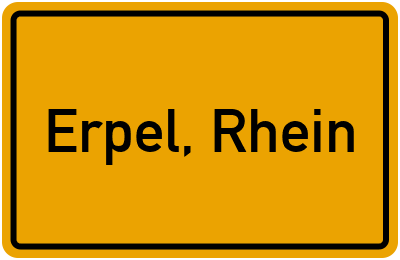 Ortsschild von Gemeinde Erpel, Rhein in Rheinland-Pfalz
