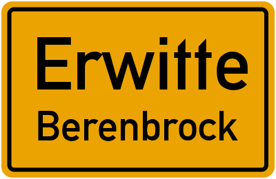Ortsschild Erwitte Berenbrock