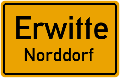 Ortsschild Erwitte Norddorf