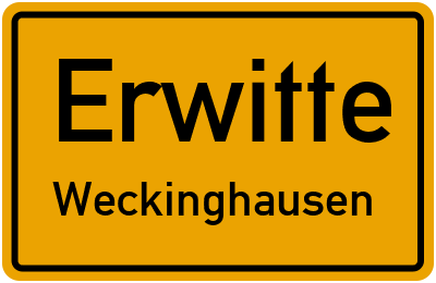 Ortsschild Erwitte Weckinghausen