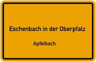 Straßenverzeichnis Eschenbach in der Oberpfalz Apfelbach