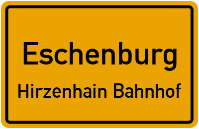 Straßenverzeichnis Eschenburg Hirzenhain Bahnhof