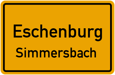 Ortsschild Eschenburg Simmersbach