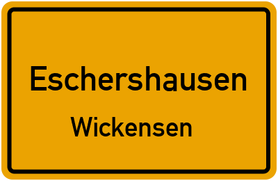 Straßenverzeichnis Eschershausen Wickensen