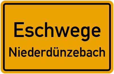 Ortsschild Eschwege Niederdünzebach