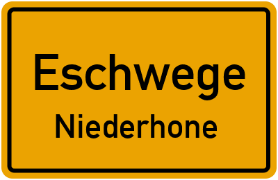 Ortsschild Eschwege Niederhone