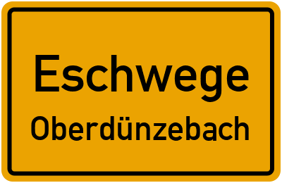 Ortsschild Eschwege Oberdünzebach