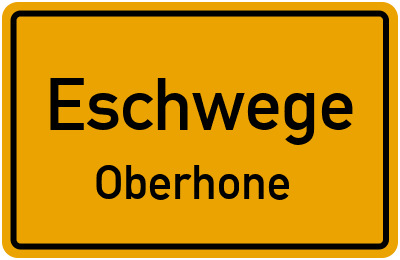 Ortsschild Eschwege Oberhone