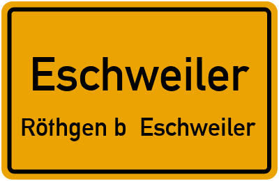 Straßenverzeichnis Eschweiler Röthgen b. Eschweiler