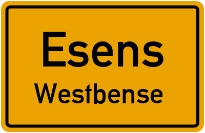 Straßenverzeichnis Esens Westbense