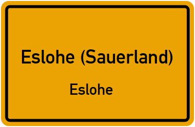 Ortsschild Eslohe (Sauerland) Eslohe