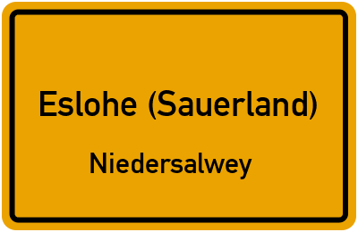 Straßenverzeichnis Eslohe (Sauerland) Niedersalwey