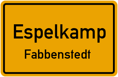 Ortsschild Espelkamp Fabbenstedt