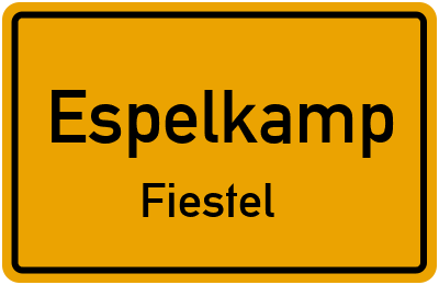 Ortsschild Espelkamp Fiestel