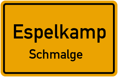 Ortsschild Espelkamp Schmalge