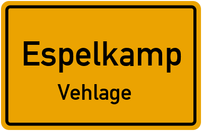 Ortsschild Espelkamp Vehlage