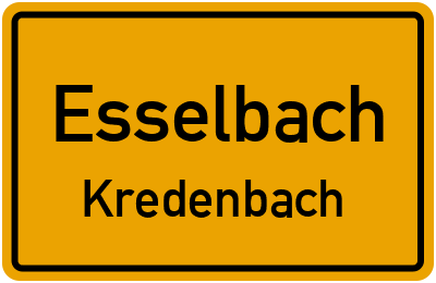 Ortsschild Esselbach Kredenbach