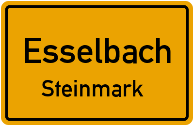 Ortsschild Esselbach Steinmark