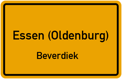 Ortsschild Essen (Oldenburg) Beverdiek