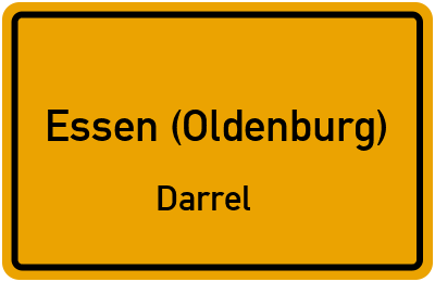 Ortsschild Essen (Oldenburg) Darrel