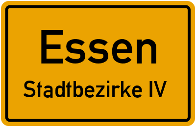 Ortsschild Essen Stadtbezirke IV