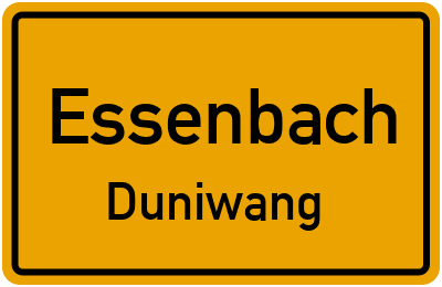 Ortsschild Essenbach Duniwang