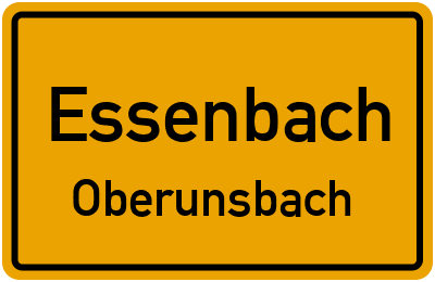 Ortsschild Essenbach Oberunsbach