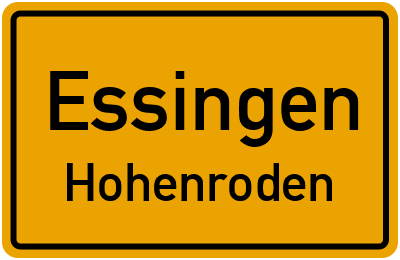 Ortsschild Essingen Hohenroden