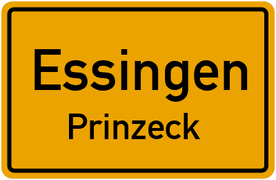 Ortsschild Essingen Prinzeck