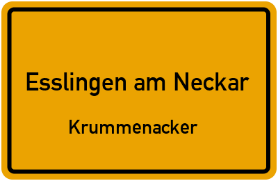 Ortsschild Esslingen am Neckar Krummenacker